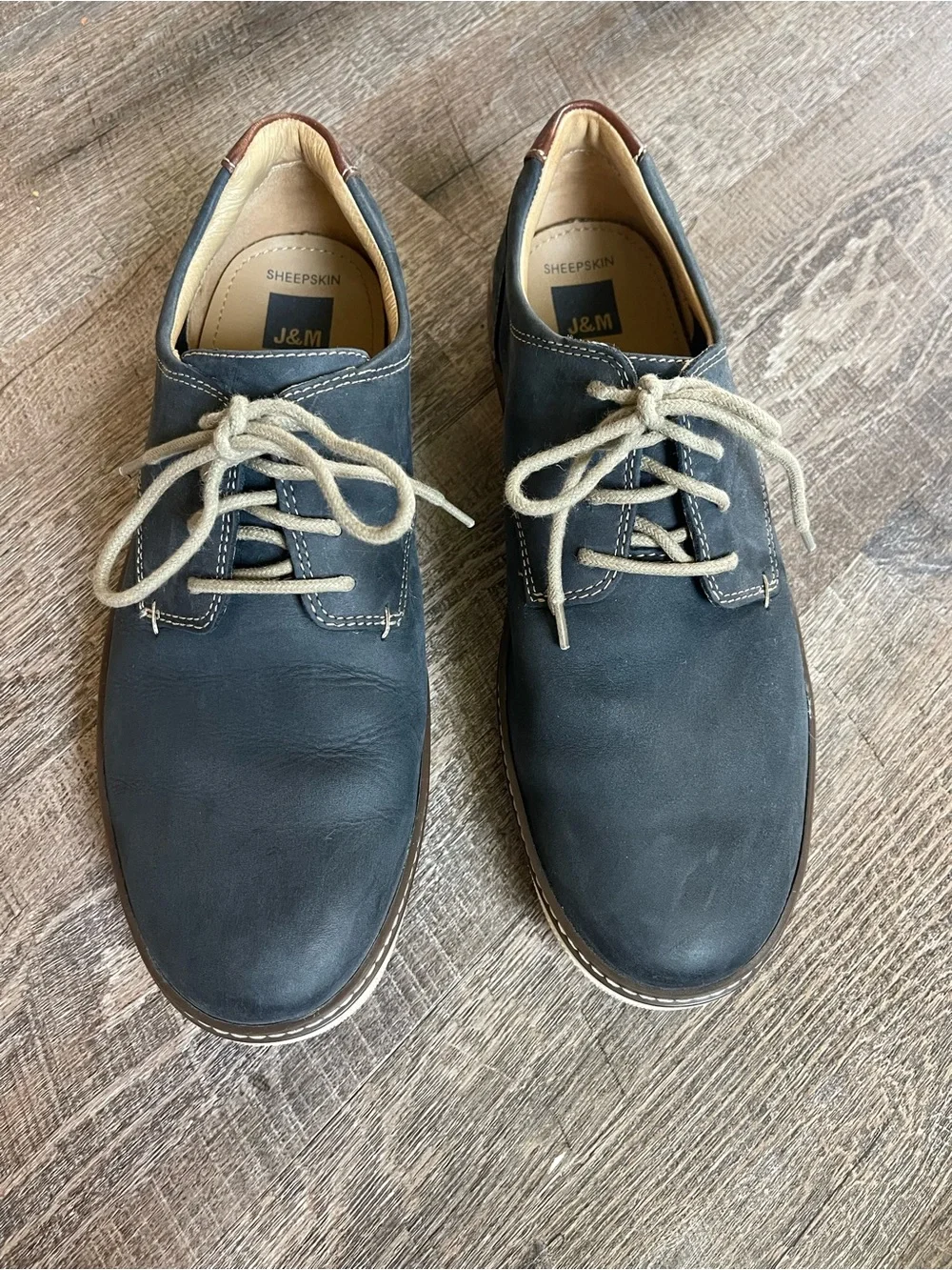Johnston & Murphy McGuffey Plain Toe Derby shoes navy